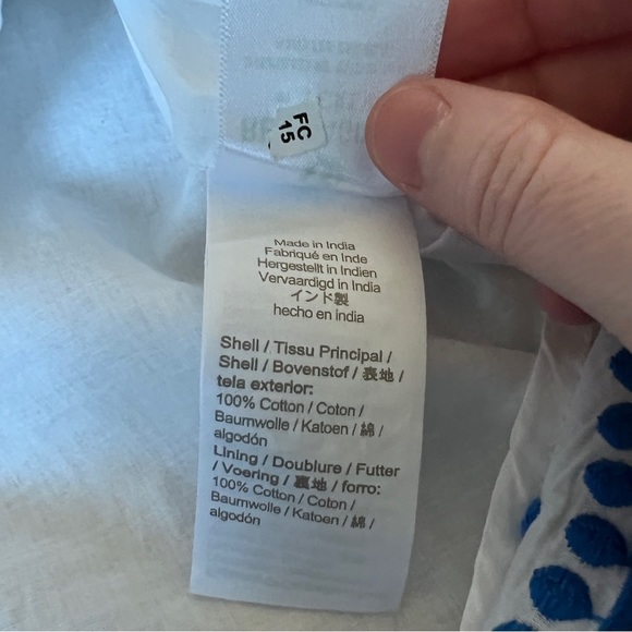 J. Crew Factory CottonHigh Neck Swing Top With Embroidery In White Size Medium - Picture 13 of 13